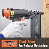 DOTOOL 18 Gauge Pneumatic Brad Nailer 2-in-1 Nail Accepts 5/8 to 2 Inch Brad Nails and 5/8 to 1-5/8 Inch Crown Staples Tool-Free Air-powered Nail Gun DOTOOL
