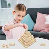 300 PCS Wood Beads, 1 Inch Diameter Wooden Beads for Crafts, Unfinished Wood Beads with Hole for Crafts, Various Jewelry Making, Car Seat Cushions, GNIEMCKIN