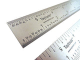 Taytools 6 Inch Rigid Machinist Rule Ruler Hardened Spring Steel 4R Graduations in 1/8, 1/16, 1/32 and 1/64 Inches MRSAE Taytools