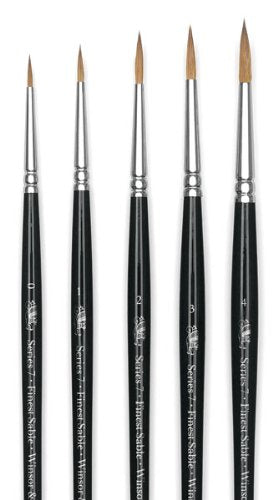 Winsor & Newton Series 7 Kolinsky Sable Brush - Pointed Round, Set of 5 Winsor & Newton