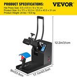 VEVOR Heat Press 6x3.75Inch Curved Element Hat Press Clamshell Design Heat Press for Hats Rigid Steel Frame No Stick Digital LCD Timer and VEVOR
