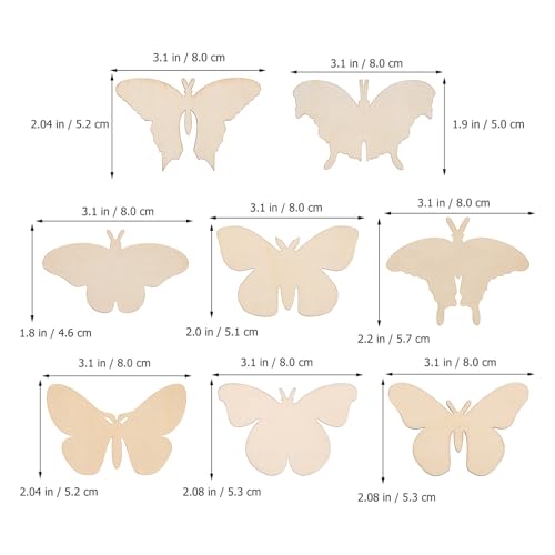 Operitacx 54 Pcs Unfinished Wooden Butterfly Wood Butterfly Shaped Cutouts Butterflies Wood Ornament Spring Wooden Craft for Painting and Spring Operitacx
