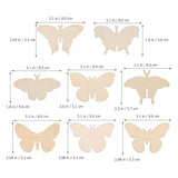 Operitacx 54 Pcs Unfinished Wooden Butterfly Wood Butterfly Shaped Cutouts Butterflies Wood Ornament Spring Wooden Craft for Painting and Spring Operitacx