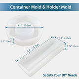 5 PCS Resin Molds Silicone Molds for Epoxy Resin with Large Rolling Tray Mold and Grinder Mold for Grind and Storage DIY Resin Casting FONUNO