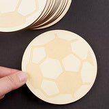 Pack of 24 Unfinished Wood Soccer Ball Cutouts by Factory Direct Craft - Blank Wooden Sports Team Banquet Mascot Cheerleader Art and Craft Activities Factory Direct Craft