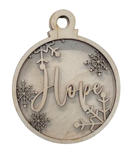 Hope & Snowflakes Door Sign 3 Pieces Laser Cut Out Unfinished RND49 ...