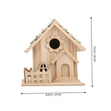 Yardwe 2pcs Creative Bird Nest Decoration Bird House Cage Parrot House Unfinished Wood Birdhouse DIY Wood Birdhouse Resting Place Birds Kids Craft Yardwe