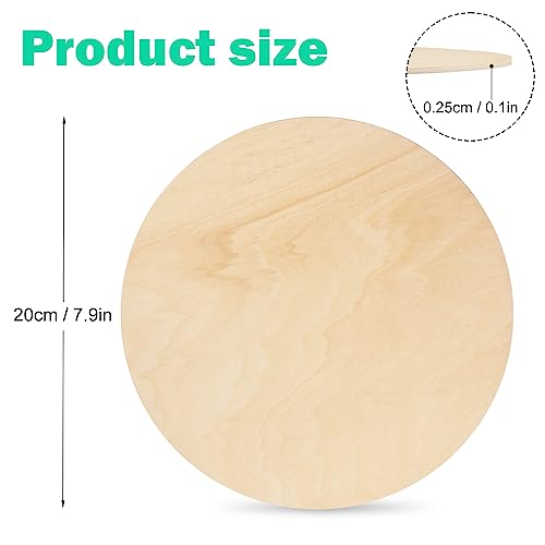 40 PCS 7.9 Inch Wood Circles, Thickness 2.5 mm Unfinished Wood Circles, Plywood Circles, Craft Unfinished Wood Discs for DIY Crafts, Door Hanger,