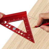 JCFANTS Small Square Ruler Small Carpenter Square Miter Triangle Ruler Mini Carpenter Square with Fixed Miter Angle Pin for Woodworking Furniture JCFANTS