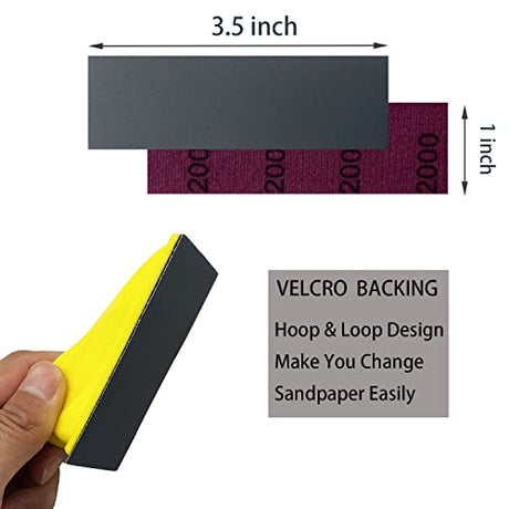 AutKerige Micro Detail Sander with 70PCS Sandpaper-Grit 400 600 800 1000 1500 2000 3000, 3.5”x 1” Mini Sander Kit with Hook and Loop Sanding Strips AutKerige