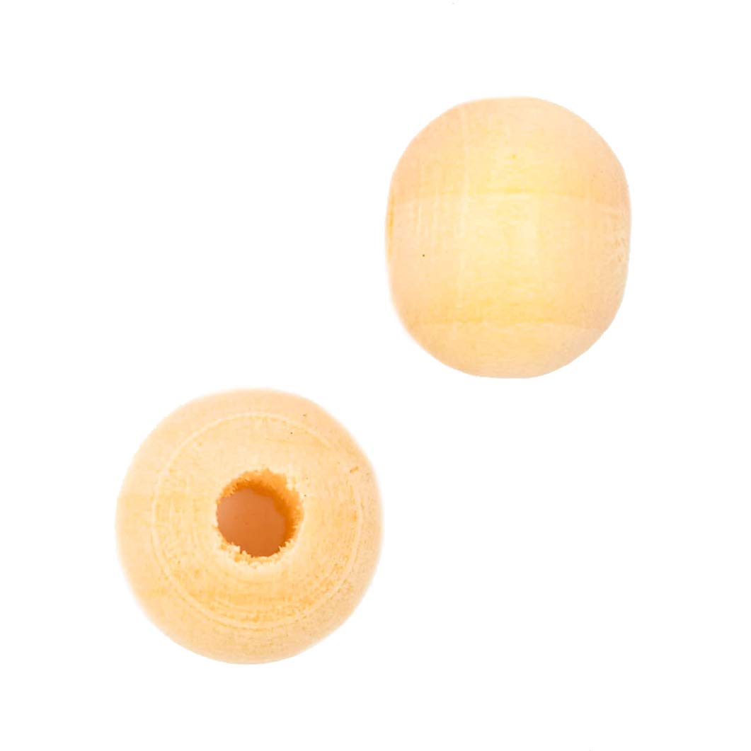 Juvale Birch Wood Beads for Jewelry Making (0.39 in, Natural Color, Pack of 300)