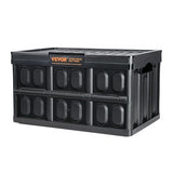 VEVOR 45L Collapsible Storage Bins with Lids 3 Packs, Stackable Utility Crates with Handles, Large Folding Containers for Organizing Tools, Toys, VEVOR