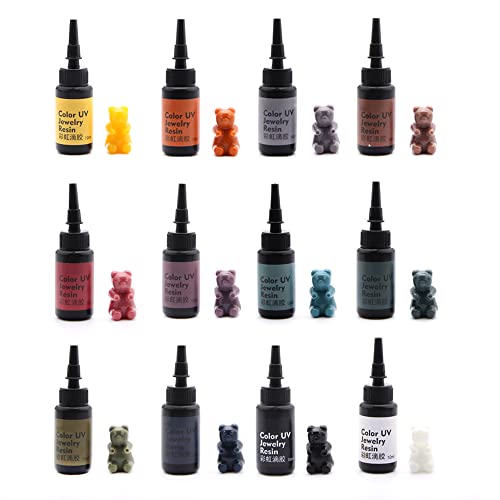 DIYcraft Colored UV Resin - 24Colors (M-24Colors) UV Light Curing Ultraviolet Cure Resin Glue for Small UV Resin Molds, Jewelry Making - DIYcraft