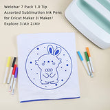 Welebar 1.0 Tip Infusible Pens for Cricut Maker/Maker 3/Explore 3/Air 2/Air, 7 Pack Assorted Sublimation Ink Pens for Mugs, T-shirt, DIY Crafts Welebar