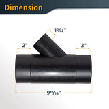 POWERTEC 70190V 4-Inch by 2-1/2-Inch Y-Fitting Dust Collection Hose Connector, 1 PK POWERTEC