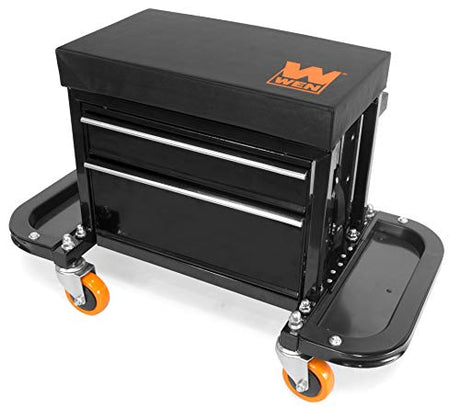 WEN GG1400 400-Pound Capacity Garage Glider Rolling Tool Chest Seat with Storage Pouch WEN