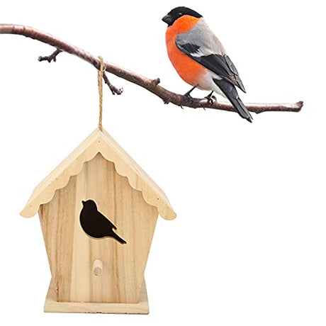 Wood Birdhouse,Unfinished Birdhouse to Paint for Birdwatching Wood Frame for Finches and Songbirds Duokon