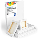 GOTIDEAL Stretched Canvas, Multi Pack 4x4", 5x7", 8x10",9x12", 11x14" Set of 10, Primed White - 100% Cotton Artist Canvas Boards for Painting, GOTIDEAL