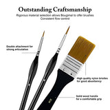 Bougimal 32 Pieces Paint Brush Set, Artist Series, Nylon Bristles with Round, Filbert, Flat, Fan, Angle, Fine Detail Brush, Suitable for Artists and Bougimal