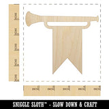 Trumpet and Banner Royal Medieval Unfinished Wood Shape Piece Cutout for DIY Craft Projects - 1/8 Inch Thick - 4.70 Inch Size Sniggle Sloth