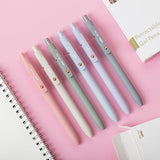 Mr. Pen- Retractable Gel Pens with Rose Gold Ring and Ball, 6 Pack, Morandi Barrels, Japanese Black Gel Pens, Fast Dry, Gel Pens Fine Point 0.5mm, Mr. Pen