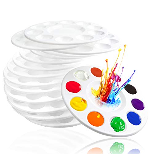 inifus 22 PCS Paint Tray Palettes for Kids, Plastic Paint Pallet with 10 Wells, Acrylic Artist Paint Tray Palette for Kids, Students to Acrylic Oil - WoodArtSupply