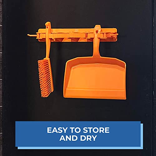 Vikan 45876 Bench Cleaning Brush, Polypropylene/Polyester Soft Bristle Dustpan Brush & Sweeper With Handle, 14-Inch, Yellow Vikan