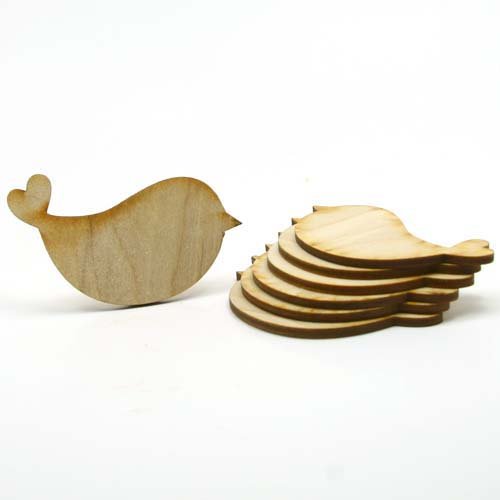 Mylittlewoodshop Pkg of 6 - Love Bird - 3 inches by 2 inches and 1/8 inch Thick Unfinished Wood (LC-BIRD01-6) - WoodArtSupply