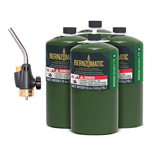 Bernzomatic All Purpose Propane 4 Pack with Utility Torch WT2301 - WoodArtSupply