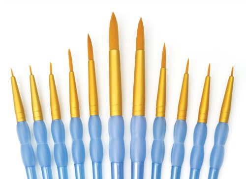 Royal and Langnickel Crafter's Choice Round Taklon Variety Brush Set - Gold (Pack of 11) Royal & Langnickel