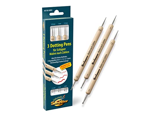 Schipper 605020892 Painting by Numbers - 3 Dotting Pens Double-Sided Alternative to Brush, Suitable for Any Painting