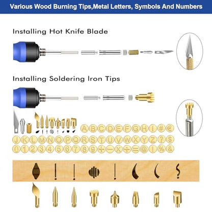 Yeghujar Wood Burning Kit for Teen Gifts, Beginners Wood Burning Kit with Wood Box Burning Tips and Watercolor Paint, Professional 60W Digital - WoodArtSupply