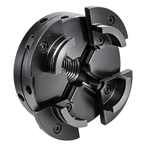 CXRCY 4Inch Lathe Chuck for Woodworking, 4-Jaw Self-Centering Wood Lathe Chuck Set with 1"x8TPI Thread CXRCY