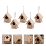 ARTIBETTER 5pcs Finch Breeding for of Home Decor Party to Imitation Paintable Handmade Tiny Easter Country Wooden Mini Throstle Outdoors Nest Pendant ARTIBETTER