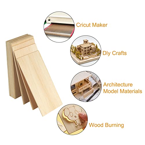 6 Pack Basswood Sheets for Crafts - 12 x 16 x 1/8 Inch - 3mm Thick Large Plywood Sheets Unfinished Bass Wood Boards for Laser Cutting, Wood Burning PONGJA