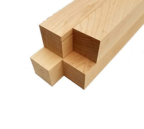 Hard Maple Lumber Turning Squares - 3" x 3" x 12" (4 Pcs) - WoodArtSupply