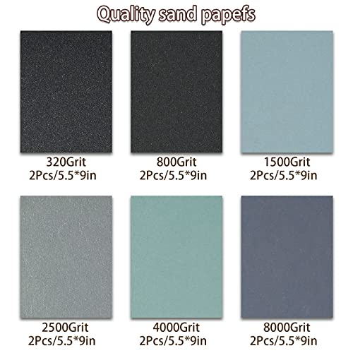 Sakolla Resin Polishing Kit - 24 PCS Resin Supplies Casting Tools Set with Sandpaper, Resin File Kit, Polishing Strips Blocks, Scissors, Wooden Sakolla