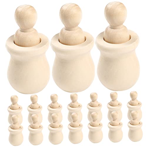 Kisangel 60 pcs Wooden Man Unfinished People Unfinished peg Doll Wooden People Doll Blank Wooden Dolls Wooden Angel Dolls kidcraft playset Unfinished Kisangel
