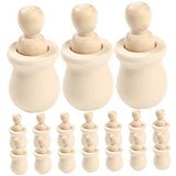 Kisangel 60 pcs Wooden Man Unfinished People Unfinished peg Doll Wooden People Doll Blank Wooden Dolls Wooden Angel Dolls kidcraft playset Unfinished Kisangel
