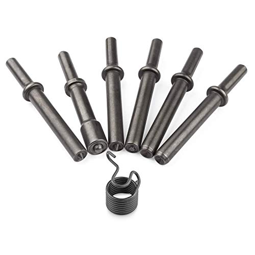 7 Pcs Air Hammer Rivet Bit Set, Dele 0.401 Shank Smoothing Pneumatic Air Rivet Hammer Tools Kit With Spring dele