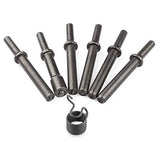 7 Pcs Air Hammer Rivet Bit Set, Dele 0.401 Shank Smoothing Pneumatic Air Rivet Hammer Tools Kit With Spring dele