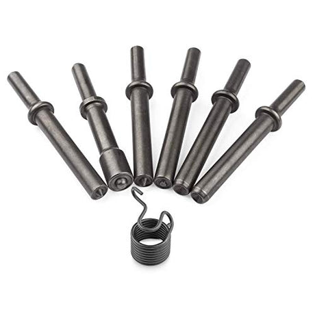7 Pcs Air Hammer Rivet Bit Set, Dele 0.401 Shank Smoothing Pneumatic Air Rivet Hammer Tools Kit With Spring dele