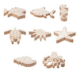 48PCS Unfinished Wood Ocean Animal Cutouts for Kids,Wooden Painting Bulk Crafts for Kids to Paint,Sea Animal Life Cutouts for Home Decoration DIY QDXATIVP