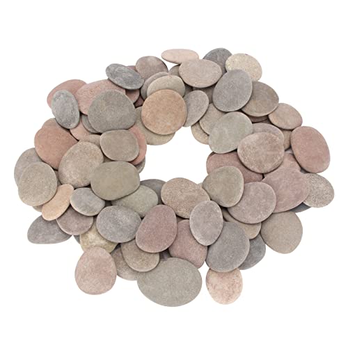 [About 95 PCS - 100 PCS](18 Pounds) Painting Rocks,River Rocks,2.2"-3.5" Craft Rocks,Flat Rocks,DIY Stones,Smooth Rocks,Rock Painting,Rocks for Arts CFKJ