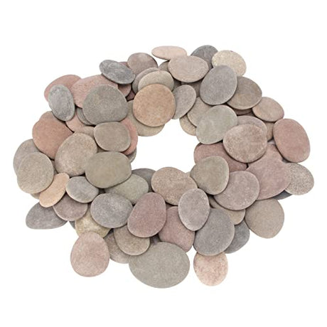 [About 95 PCS - 100 PCS](18 Pounds) Painting Rocks,River Rocks,2.2"-3.5" Craft Rocks,Flat Rocks,DIY Stones,Smooth Rocks,Rock Painting,Rocks for Arts CFKJ