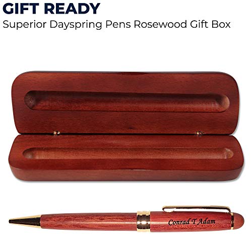 Dayspring Pens Personalized Wooden Pen Set | Engraved Rosewood Wood Ballpoint Gift Pen and Matching Wood Box. Custom Engraved for Any Occassion. - WoodArtSupply