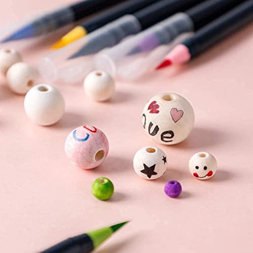 200pcs 12MM Wood Beads Natural Unfinished Round Wooden Loose Beads Wood Spacer Beads for Craft Making Decorations and DIY Crafts(12MM) pojah