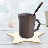 50PCS Unfinished Blank Wood Pieces, 4 Inch Natural Wooden Cutouts Ornaments for DIY Crafts Projects and Christmas Party Wedding Decoration(Star LepoHome