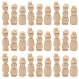 LIFKOME Children Toys 30Pcs Unfinished Wooden Peg Dolls, Wooden Figures to Paint Unfinished Wood Peg Dolls with Hats Wooden Figures Peg Dolls for DIY LIFKOME