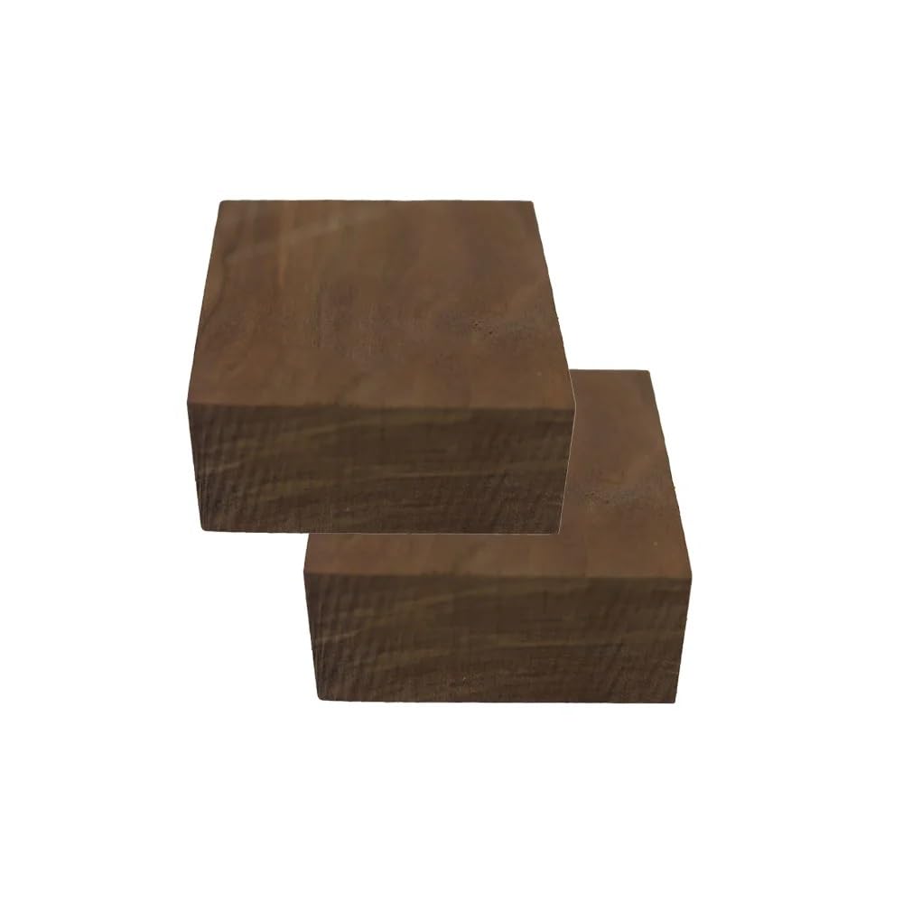 Exotic Wood Zone's Pack of 2, Wood Turning Bowl Blanks | Wood Blocks | Hardwood (6" x 6" x 2", Black Walnut) Exotic Wood Zone